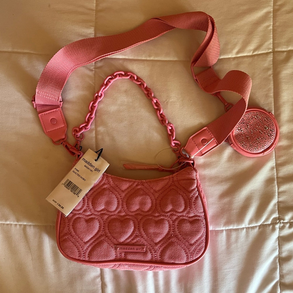 MADDEN GIRL QUILTED DENIM HOBO HANDBAG 👛